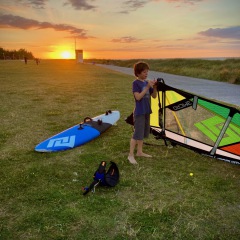 Sonnenuntergang Windsurfen